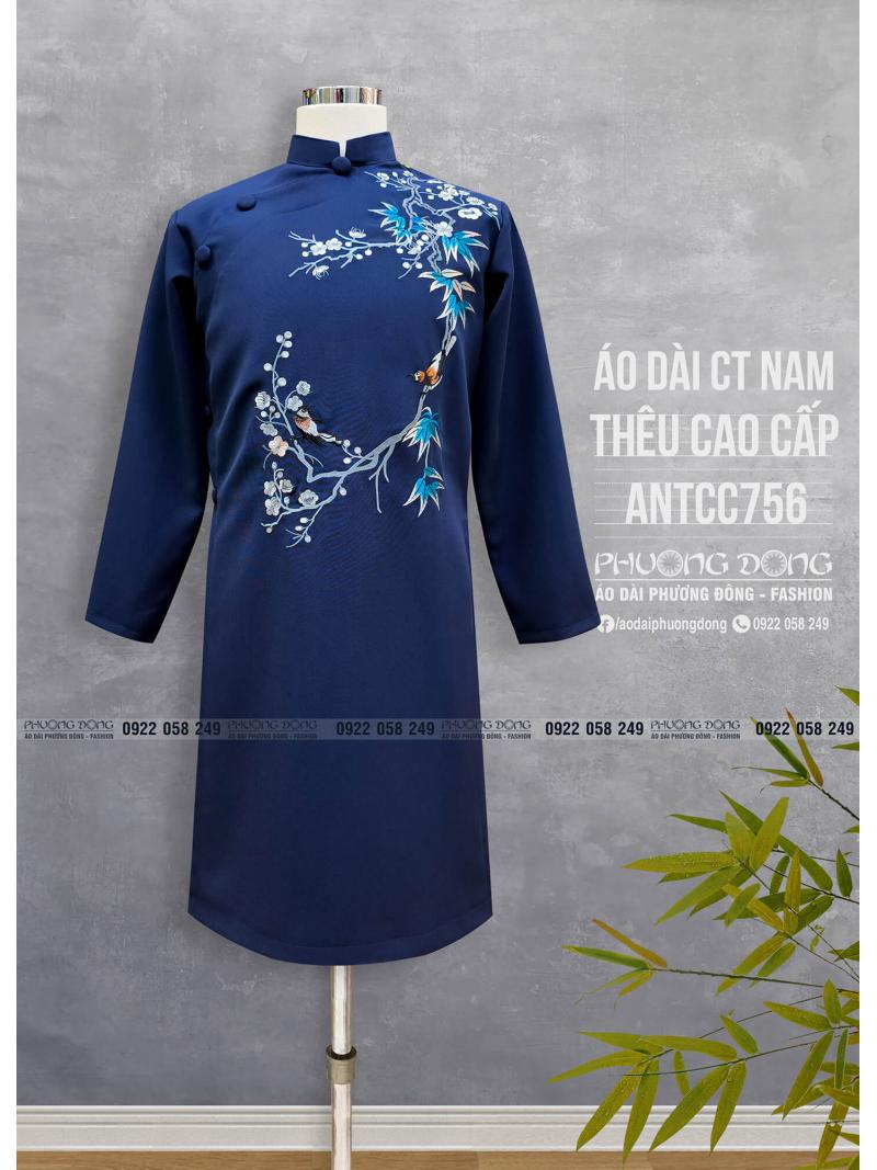 Áo Dài Cách Tân Nam Thêu Cao Cấp ANTCC756